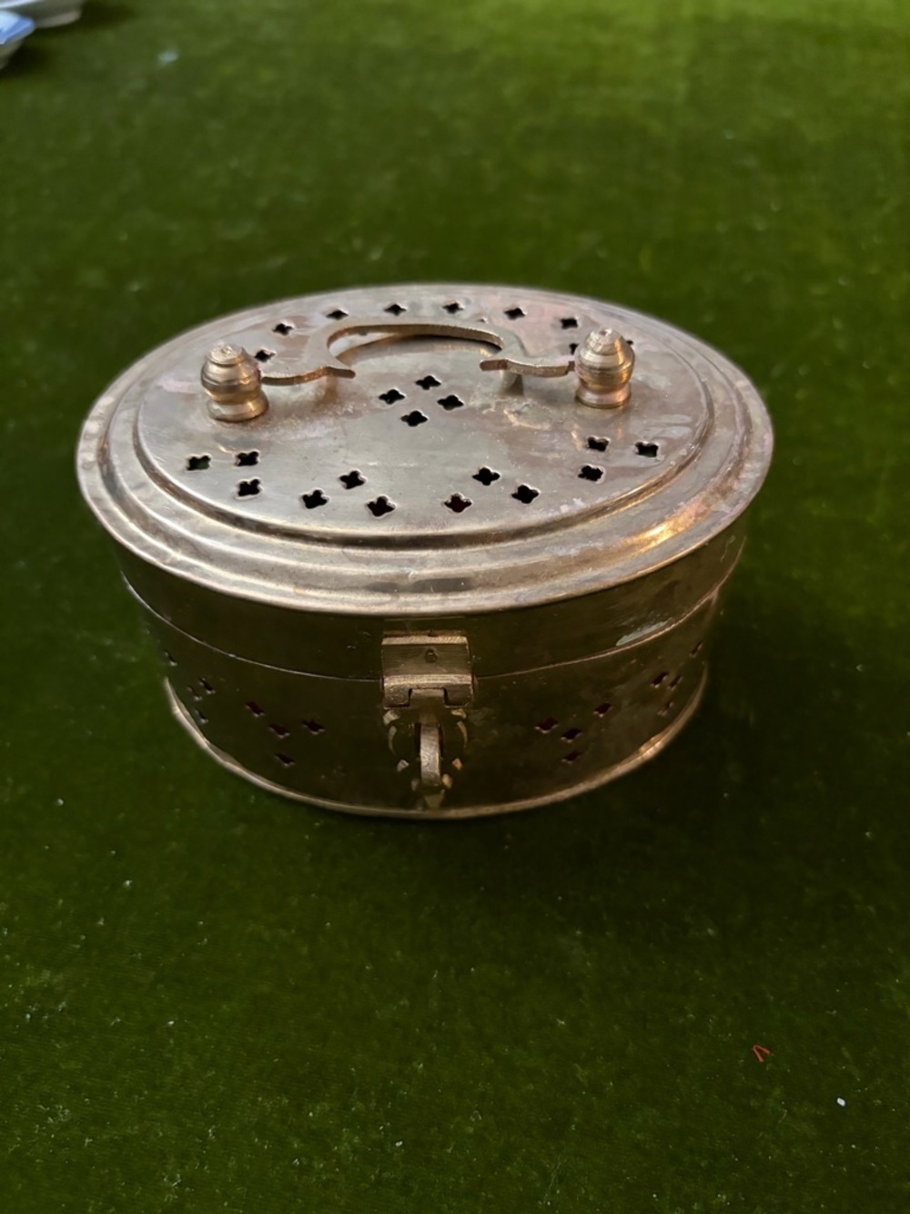 Vintage brass cricket box